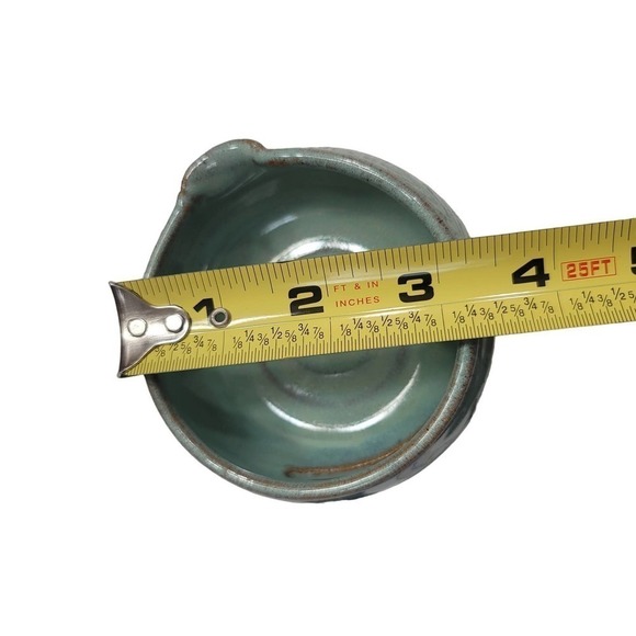 Handmade Pottery Trinket Dish Spoon Rest Utensil Object Holder Egg Separator - Picture 6 of 7